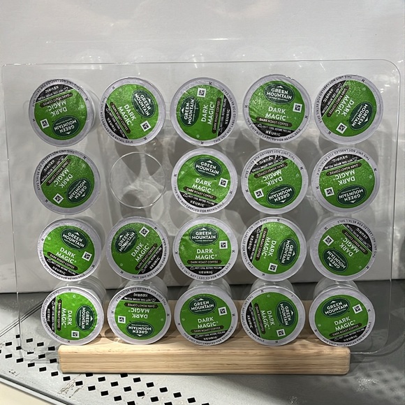 NWT Coffee Pod K-CupStorage Stand Clear w/Wood Base - Picture 6 of 6